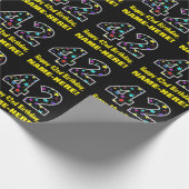 ハッピー42誕生日、おもしろいカラフルスターパターン42 ラッピングペーパー (角)