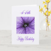 ハッピー44誕生日紫色の花 カード (黄色い花)