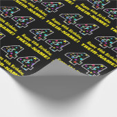 ハッピー44誕生日、おもしろいカラフルスターパターン44 ラッピングペーパー (角)