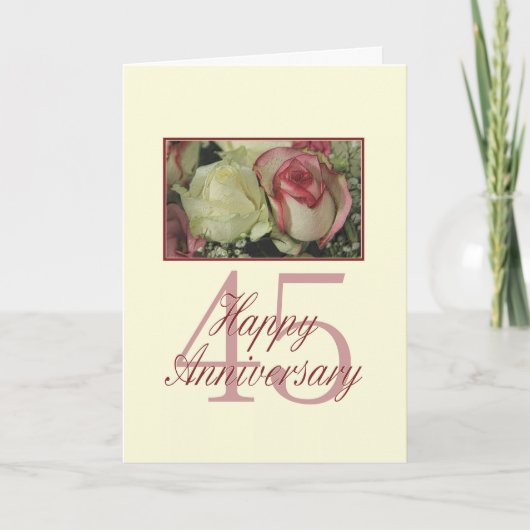 ハッピー45周年記念バラ カード (正面)