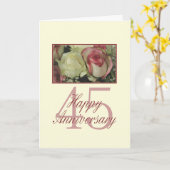 ハッピー45周年記念バラ カード (黄色い花)