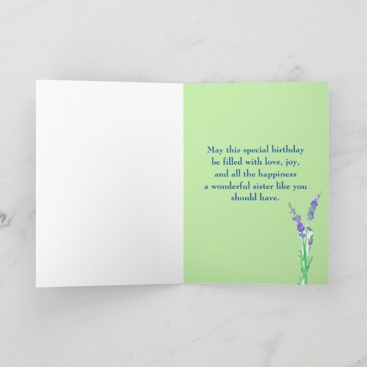 ハッピー45誕生日シスターフラワーブーケ カード (内部)