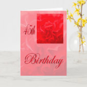 ハッピー45誕生日ディアンサス赤い花 カード (黄色い花)