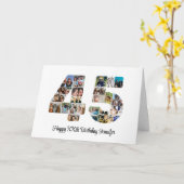 ハッピー45誕生日番号45カスタムフォトコラージュ カード (黄色い花)