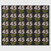 ハッピー45誕生日&メリークリスマス、名前をカスタムする ラッピングペーパー (フラット)