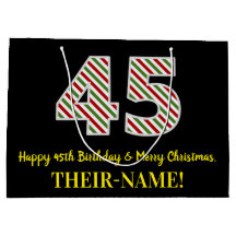 ハッピー45誕生日&メリークリスマス、名前をカスタムする