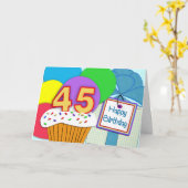 ハッピー45th誕生日カード カード (黄色い花)