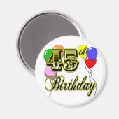 ハッピー45th誕生日グッズ マグネット (正面/裏面)