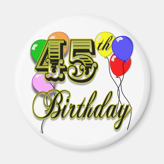 ハッピー45th誕生日グッズ マグネット (正面)