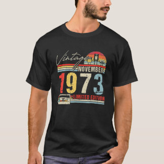 ハッピー48th誕生日ヴィンテージ1973年11月48年 tシャツ