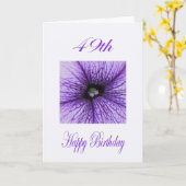 ハッピー49誕生日パープルブロッサム カード (黄色い花)