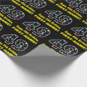 ハッピー49誕生日、おもしろいカラフルスターパターン49 ラッピングペーパー (角)