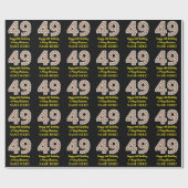 ハッピー49誕生日&メリークリスマス、名前をカスタムする ラッピングペーパー (フラット)