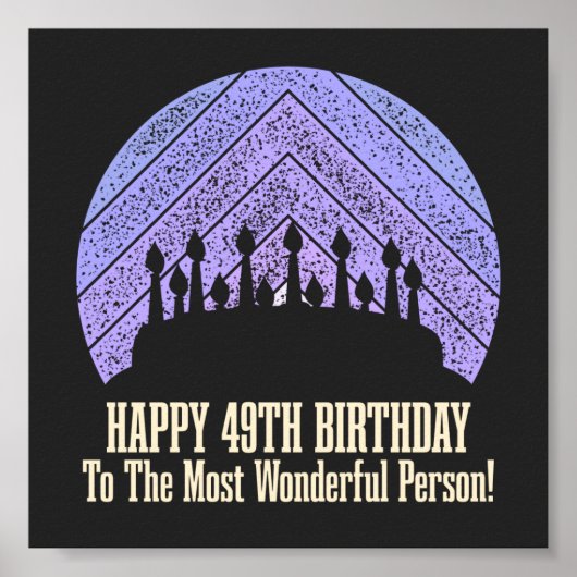 ハッピー49th誕生日ウィッシュことわざ引用文 ポスター (正面)