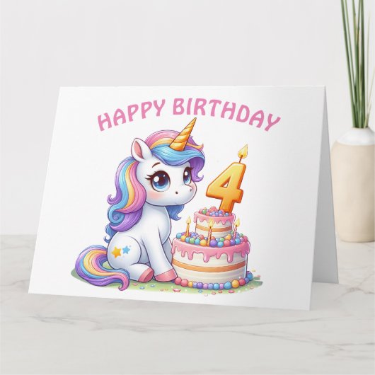 ハッピー4thバースデーカード カード (正面)