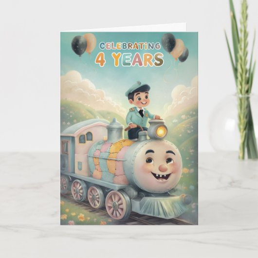 ハッピー4thバースデーカード カード (正面)