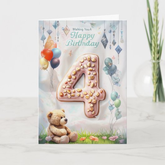 ハッピー4thバースデーカード カード (正面)