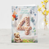 ハッピー4thバースデーカード カード (黄色い花)