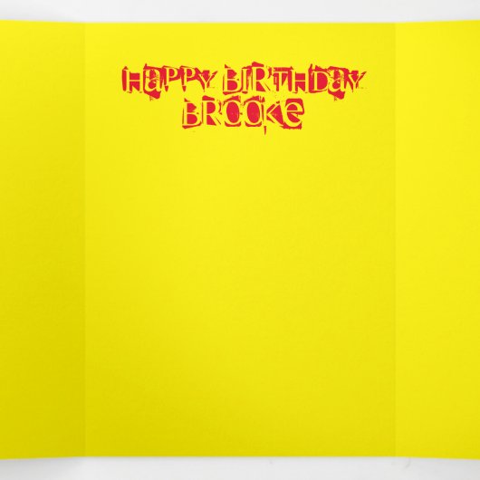 ハッピー4thバースデーカード、#4誕生日イエローレッド 三つ折りカード (内部中)