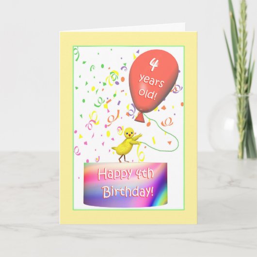 ハッピー4thバースデーチキン カード (正面)