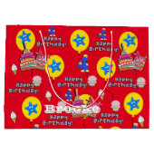 ハッピー4th誕生日抱き枕#4誕生日レッド ラージペーパーバッグ (裏面)