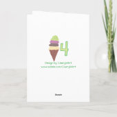 ハッピー4th誕生日4スクープ挨拶カード カード (裏面)