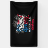ハッピー4th 7月とYes私の誕生日 横断幕 (縦)