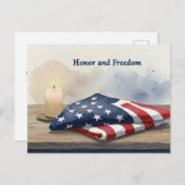 ハッピー4th 7月の星とストライプはがき ポストカード (正面/裏面)