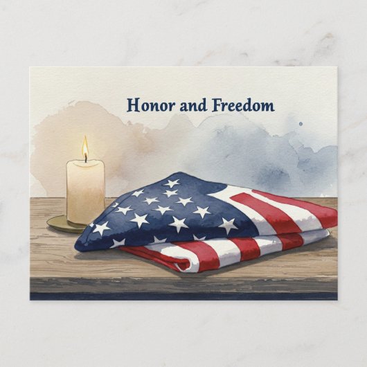 ハッピー4th 7月の星とストライプはがき ポストカード (正面)