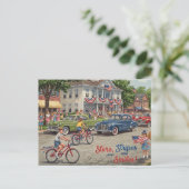 ハッピー4th 7月の星とストライプはがき ポストカード (スタンド正面)