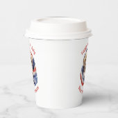 ハッピー4th 7月アメリカ国旗かわいい子犬 紙コップ (左)
