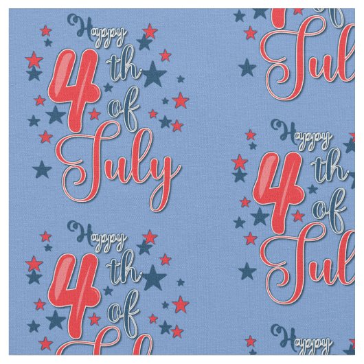 ハッピー4th 7月赤白青 ファブリック (クローズアップ)