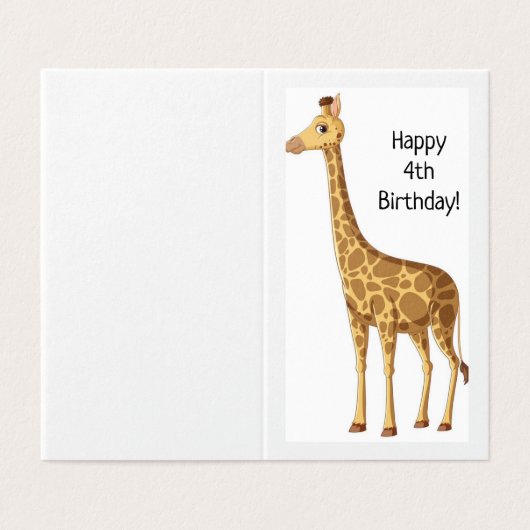 ハッピー4th Birthday - Children's Card (外部フラット)