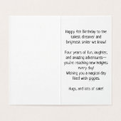 ハッピー4th Birthday - Children's Card (内部フラット)