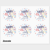 ハッピー4Th Of 7月お祝いパーティー ラウンドシール (シート)