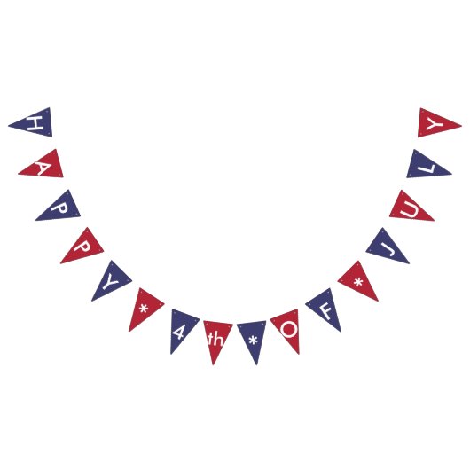 ハッピー4th of 7月アメリカ国旗の色のパーティー バンティングフラッグ (全)