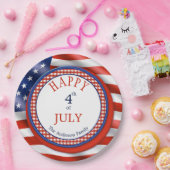 ハッピー4th of 7月インディペンデンスデイ紙プレート ペーパープレート (パーティー)