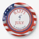 ハッピー4th of 7月インディペンデンスデイ紙プレート ペーパープレート (正面)
