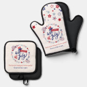 ハッピー4th of 7月マーケティング |実在不動事業 鍋つかみ&鍋敷きセット (正面/裏面)