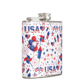 ハッピー4th of 7月レッドブルーかわいいパーティー フラスク (右)