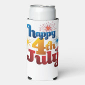 ハッピー4th of 7月名前をカスタムする高 スリム缶クーラー (Seltzer正面)