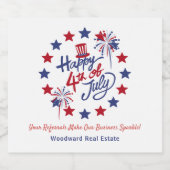 ハッピー4th of 7月応援お祝い |実在財産 スパークリングワインラベル (シングルラベル)