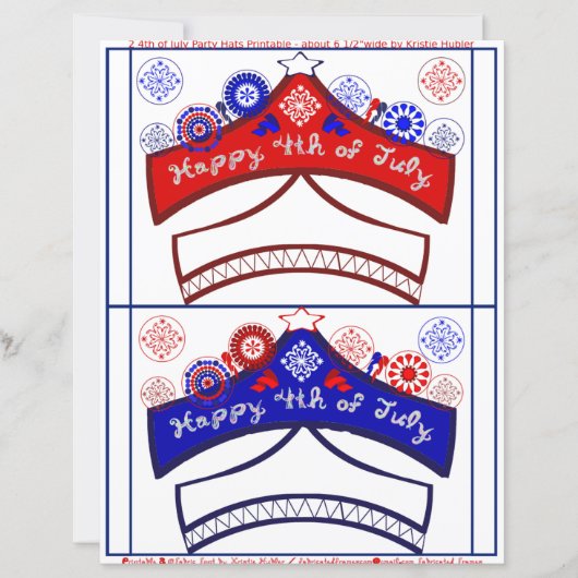 ハッピー4th of 7月赤白青パーティー帽子クラフツ (正面)