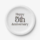 ハッピー5周年記念紙プレート ペーパープレート (正面)