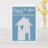 ハッピー5年ハウスバーザリーカード カード (黄色い花)
