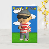 ハッピー5誕生日 カード (黄色い花)