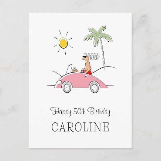 ハッピー50おもしろい誕生日ユーモアのあるカード ポストカード (正面)