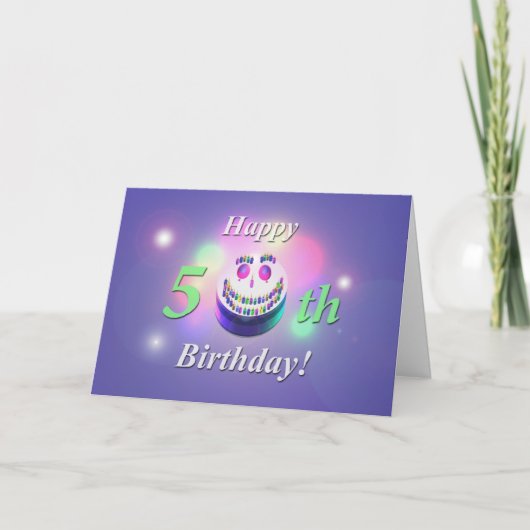 ハッピー50お誕生日ケーキ カード (正面)