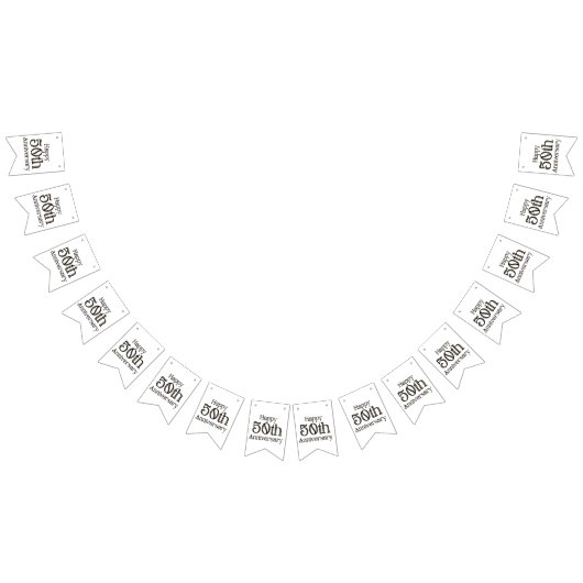 ハッピー50周年バンティングバナー バンティングフラッグ (全)