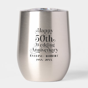 ハッピー50周年結婚ブラックタイポグラフィ